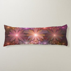 Bed Of Flowers Colorful Shiny Abstract Fractal Art Body Pillow