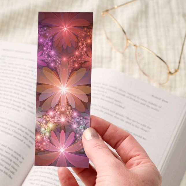 Bed Of Flowers Colorful Shiny Abstract Fractal Art Bookmarks (Hand)