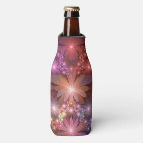 Bed Of Flowers Colorful Shiny Abstract Fractal Art Bottle Cooler