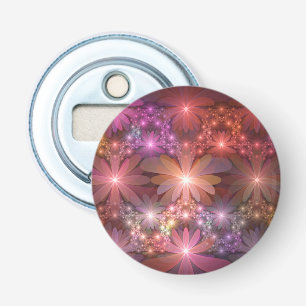 Bed Of Flowers Colorful Shiny Abstract Fractal Art Bottle Opener