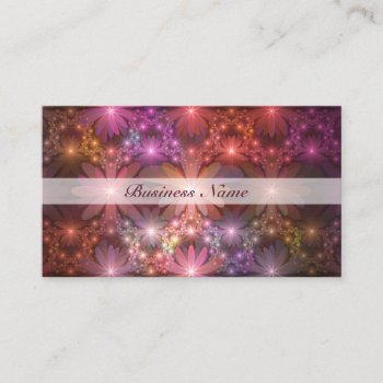 Bed Of Flowers Colorful Shiny Abstract Fractal Art Business Card by GabiwArt at Zazzle