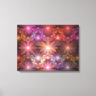 Bed Of Flowers Colorful Shiny Abstract Fractal Art Canvas Print