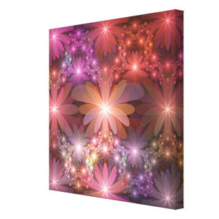 Bed Of Flowers Colorful Shiny Abstract Fractal Art Canvas Print