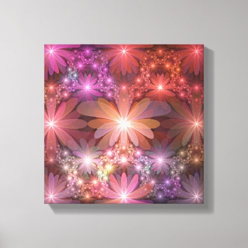 Bed Of Flowers Colorful Shiny Abstract Fractal Art Canvas Print
