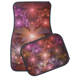 Bed Of Flowers Colorful Shiny Abstract Fractal Art Car Floor Mat