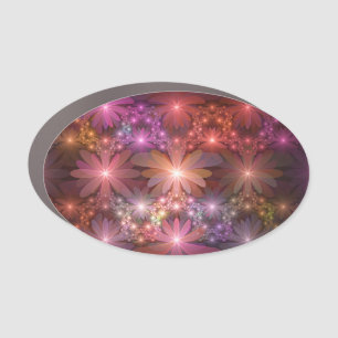 Bed Of Flowers Colorful Shiny Abstract Fractal Art Car Magnet