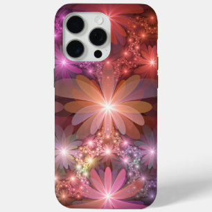 Bed Of Flowers Colorful Shiny Abstract Fractal Art iPhone 15 Pro Max Case