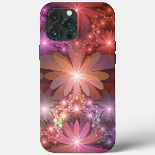 Bed Of Flowers Colorful Shiny Abstract Fractal Art iPhone 13 Pro Max Case