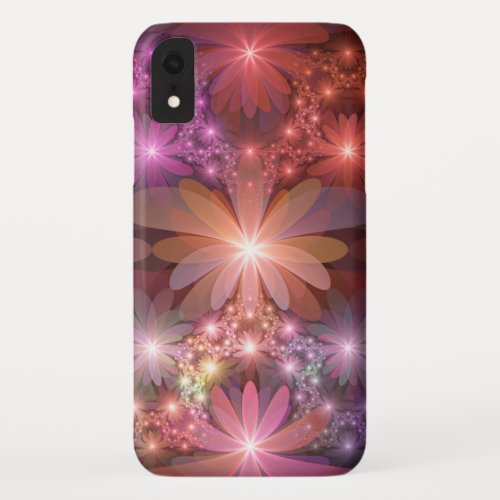 Bed Of Flowers Colorful Shiny Abstract Fractal Art iPhone XR Case