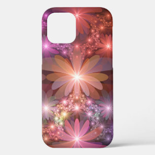Bed Of Flowers Colorful Shiny Abstract Fractal Art iPhone 12 Case