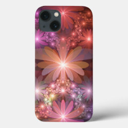 Bed Of Flowers Colorful Shiny Abstract Fractal Art iPhone 13 Case