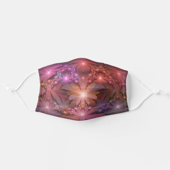 Bed Of Flowers Colorful Shiny Abstract Fractal Art Cloth Face Mask