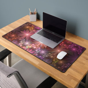 Bed Of Flowers Colorful Shiny Abstract Fractal Art Desk Mat