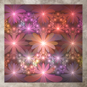 Bed Of Flowers Colorful Shiny Abstract Fractal Art Floor Decals