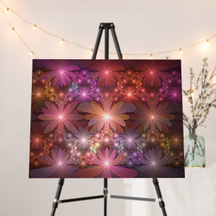 Bed Of Flowers Colorful Shiny Abstract Fractal Art Foam Board