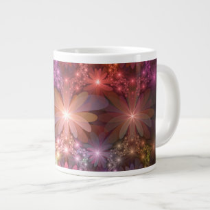 Bed Of Flowers Colorful Shiny Abstract Fractal Art Giant Coffee Mug
