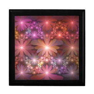 Bed Of Flowers Colorful Shiny Abstract Fractal Art Gift Box