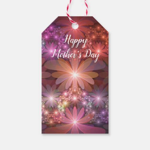 Bed Of Flowers Colorful Shiny Abstract Fractal Art Gift Tags