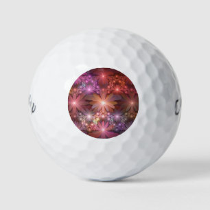 Bed Of Flowers Colorful Shiny Abstract Fractal Art Golf Balls