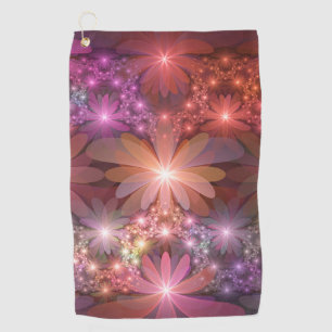Bed Of Flowers Colorful Shiny Abstract Fractal Art Golf Towel