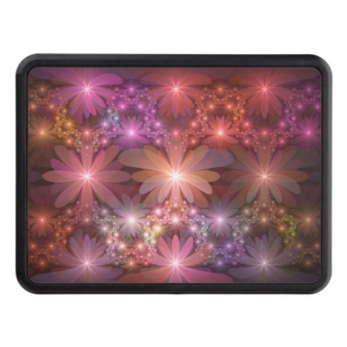Bed Of Flowers Colorful Shiny Abstract Fractal Art Hitch Cover