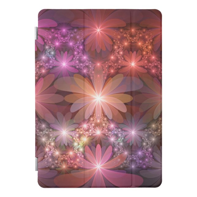 Bed Of Flowers Colorful Shiny Abstract Fractal Art iPad Pro Cover (Front)