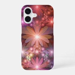 Bed Of Flowers Colorful Shiny Abstract Fractal Art iPhone 16 Case