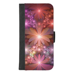 Bed Of Flowers Colorful Shiny Abstract Fractal Art iPhone 8/7 Plus Wallet Case