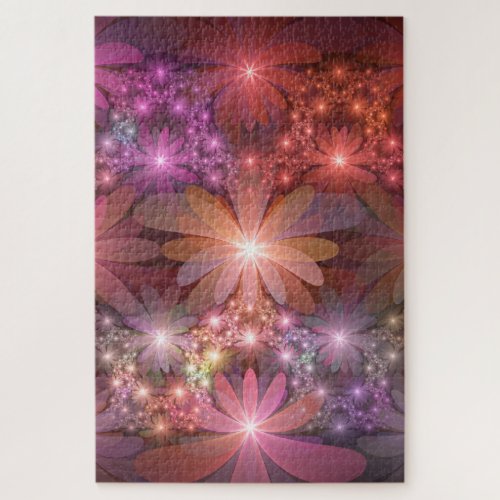 Bed Of Flowers Colorful Shiny Abstract Fractal Art Jigsaw Puzzle