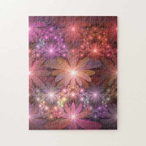 Bed Of Flowers Colorful Shiny Abstract Fractal Art Jigsaw Puzzle