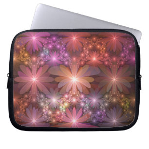 Bed Of Flowers Colorful Shiny Abstract Fractal Art Laptop Sleeve