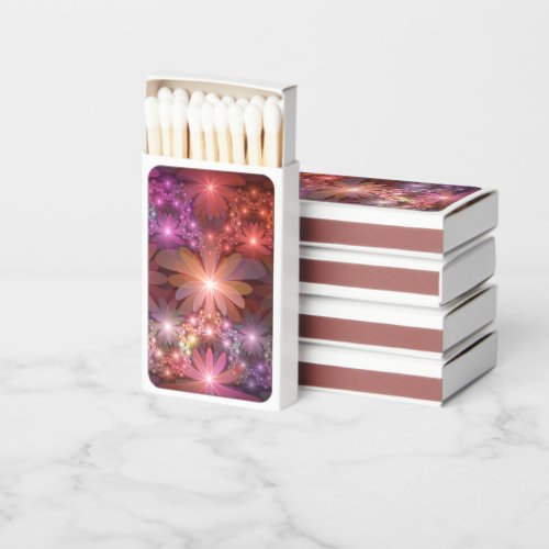 Bed Of Flowers Colorful Shiny Abstract Fractal Art Matchboxes