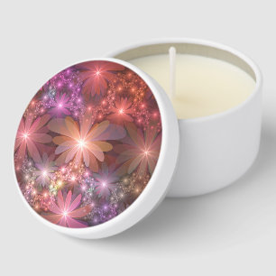 Bed Of Flowers Colorful Shiny Abstract Fractal Art Mini Candle Favors