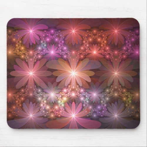 Bed Of Flowers Colorful Shiny Abstract Fractal Art Mouse Pad