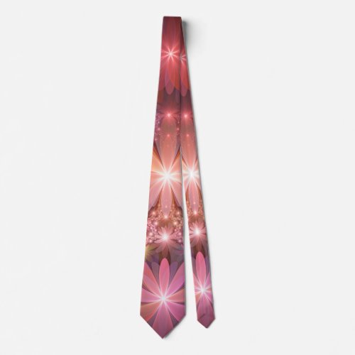 Bed Of Flowers Colorful Shiny Abstract Fractal Art Neck Tie