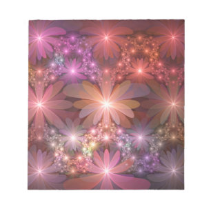 Bed Of Flowers Colorful Shiny Abstract Fractal Art Notepad