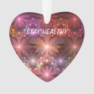 Bed Of Flowers Colorful Shiny Abstract Fractal Art Ornament