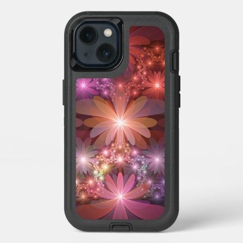 Bed Of Flowers Colorful Shiny Abstract Fractal Art iPhone 13 Case