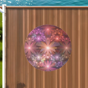 Bed Of Flowers Colorful Shiny Abstract Fractal Art Outdoor Rug