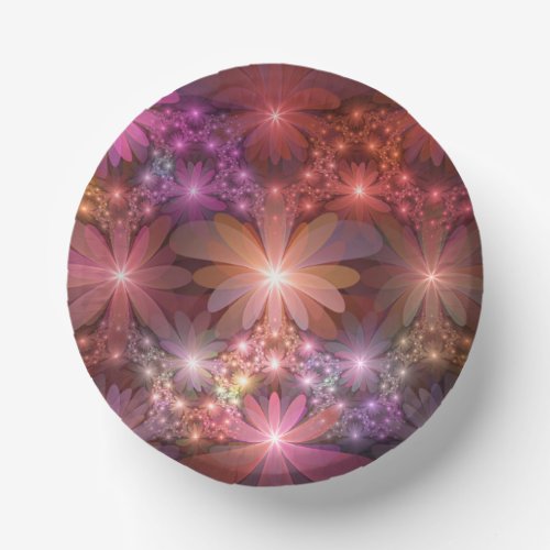 Bed Of Flowers Colorful Shiny Abstract Fractal Art Paper Bowls