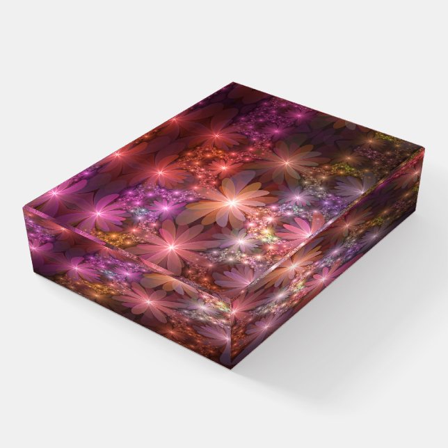 Bed Of Flowers Colorful Shiny Abstract Fractal Art Paperweight (Angled)