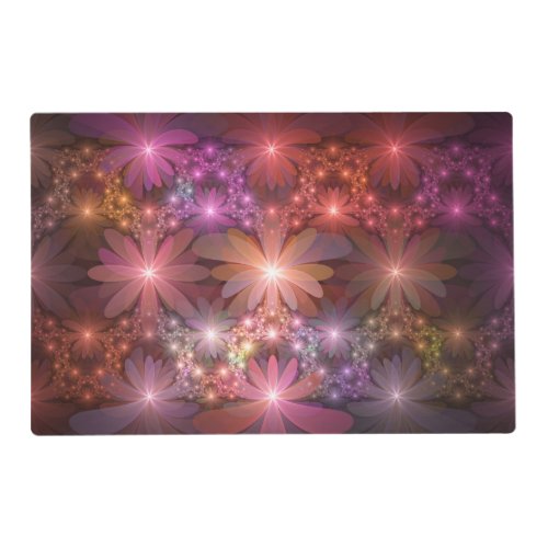 Bed Of Flowers Colorful Shiny Abstract Fractal Art Placemat