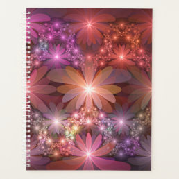 Bed Of Flowers Colorful Shiny Abstract Fractal Art Planner