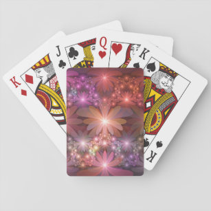 Bed Of Flowers Colorful Shiny Abstract Fractal Art Playing Cards