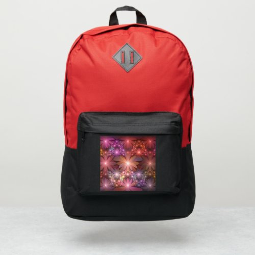 Bed Of Flowers Colorful Shiny Abstract Fractal Art Port Authority Backpack