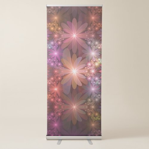 Bed Of Flowers Colorful Shiny Abstract Fractal Art Retractable Banner