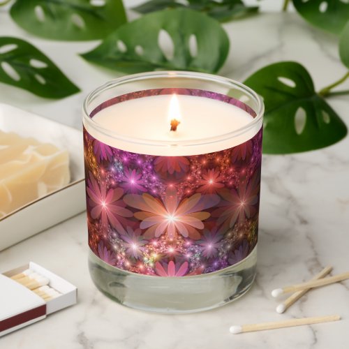 Bed Of Flowers Colorful Shiny Abstract Fractal Art Scented Candle