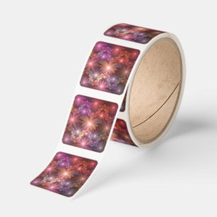 Bed Of Flowers Colorful Shiny Abstract Fractal Art Square Sticker