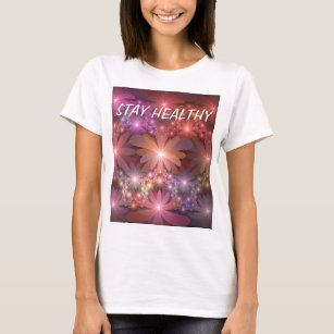 Bed Of Flowers Colorful Shiny Abstract Fractal Art T-Shirt
