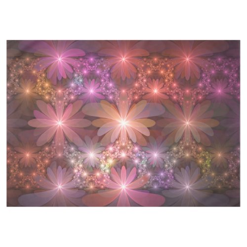 Bed Of Flowers Colorful Shiny Abstract Fractal Art Tablecloth